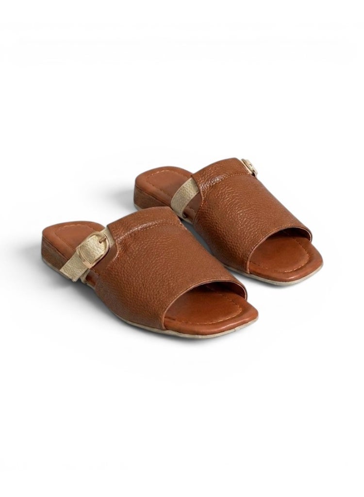 LIFESTYLISH Slippers Leather Elegant With Buckle - SL-218 - Havan - Image 4