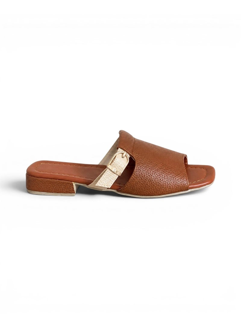 LIFESTYLISH Slippers Leather Elegant With Buckle - SL-218 - Havan - Image 2