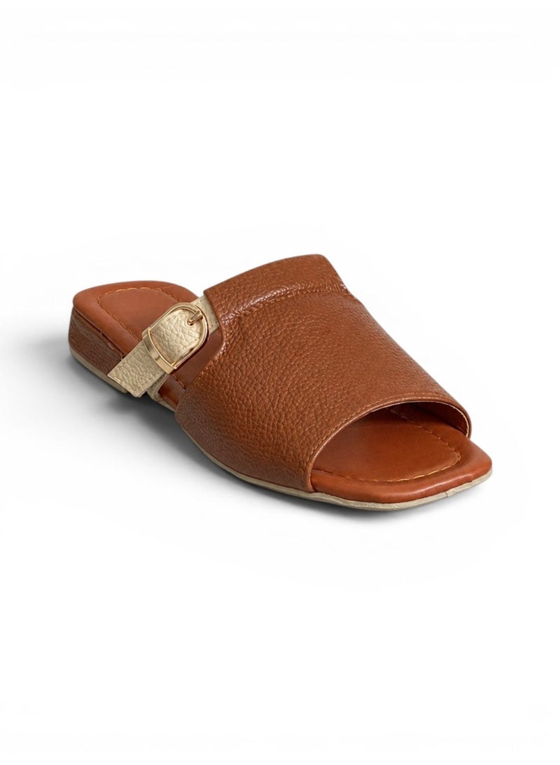 LIFESTYLISH Slippers Leather Elegant With Buckle - SL-218 - Havan - Image 3