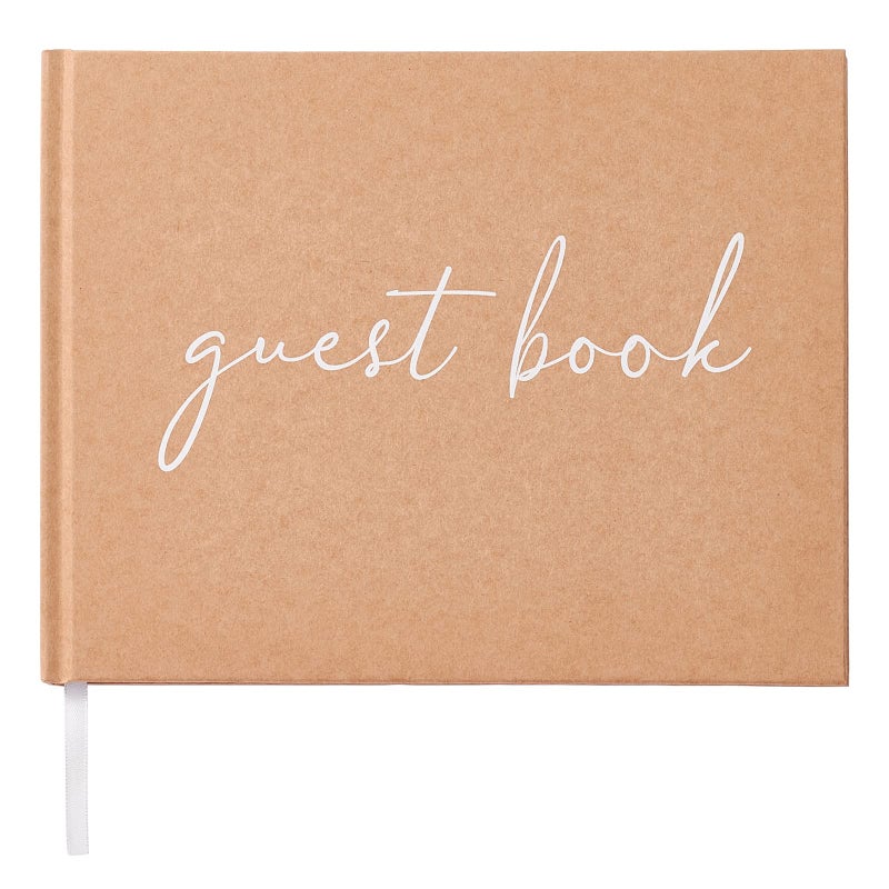 TRULIVA TRULIVA Rustic Wedding Guest Book Sign in Guestbook for Wedding Reception Kraft Paper Hard Cover 7 x 9 Lined Guestbook