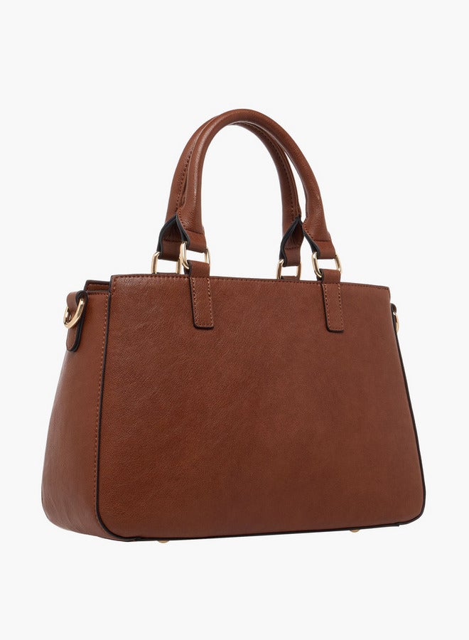 Celeste Solid Tote Bag with Detachable Strap and Zip Closure - Image 4