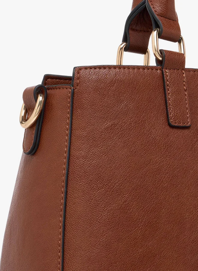 سيليست حقيبة يد صلبة بحزام قابل للفصل وإغلاق بسحاب