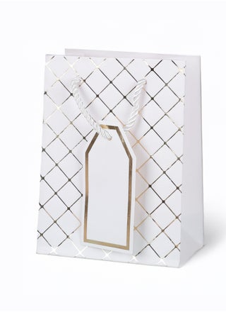 Luxury Small Paper Gift Bag - White 12 x 15 x 7cm