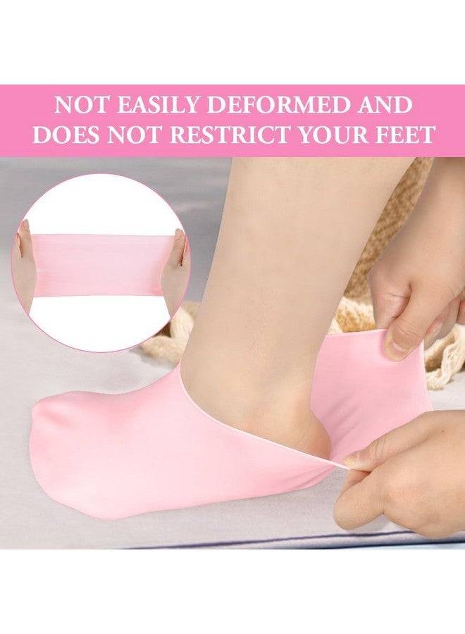 Calyrex Silicone Socks for Women Soft Gel Aloe Socks Anti-Slip Moisturizing Foot Socks for Repairing Dry Feet Cracked Heel and Softened Calluses Keratinized Foot Cover Foot Care Foot Film (2 Pairs) - Image 2