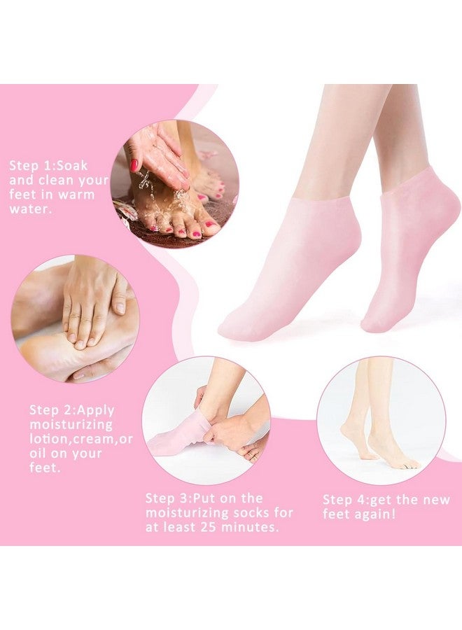 Calyrex Silicone Socks for Women Soft Gel Aloe Socks Anti-Slip Moisturizing Foot Socks for Repairing Dry Feet Cracked Heel and Softened Calluses Keratinized Foot Cover Foot Care Foot Film (2 Pairs) - Image 5