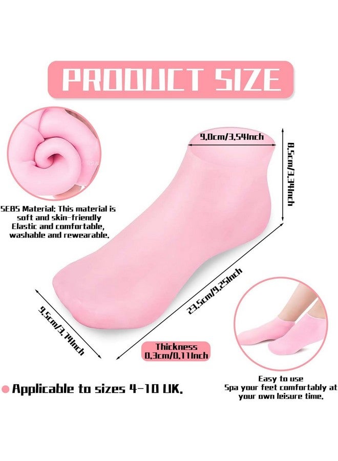 Calyrex Silicone Socks for Women Soft Gel Aloe Socks Anti-Slip Moisturizing Foot Socks for Repairing Dry Feet Cracked Heel and Softened Calluses Keratinized Foot Cover Foot Care Foot Film (2 Pairs) - Image 4