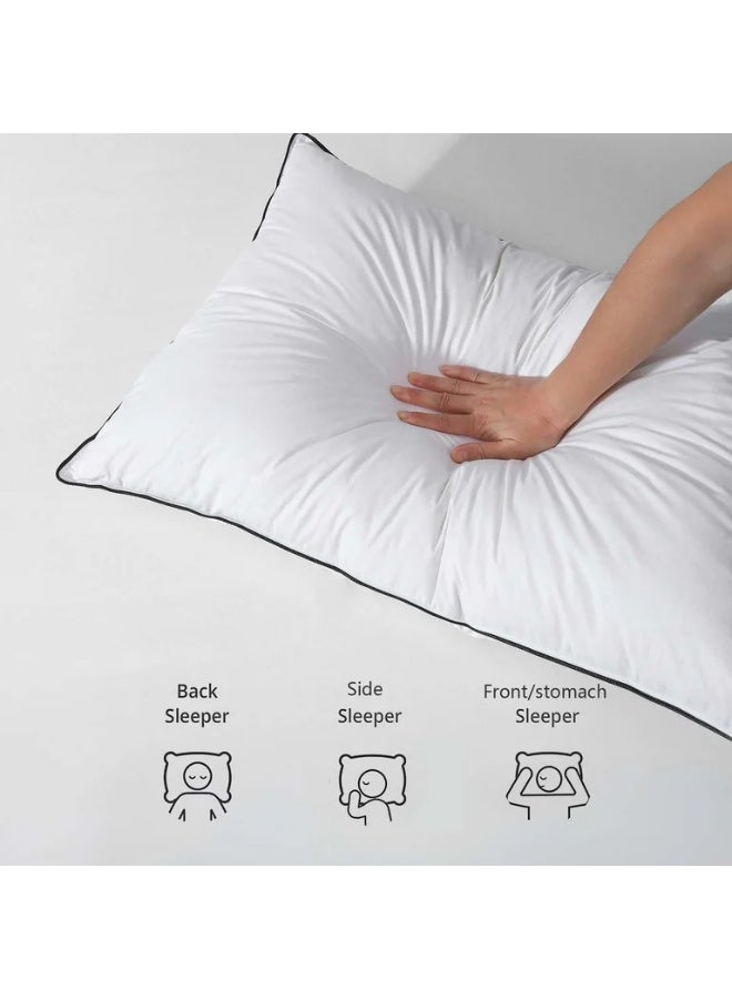 تي ام جرب الفخامة في كل ليلة: مخدة TM Home بولي داون 50×70 مع غطاء قطني وثلاث مستويات راحة  - Image 1