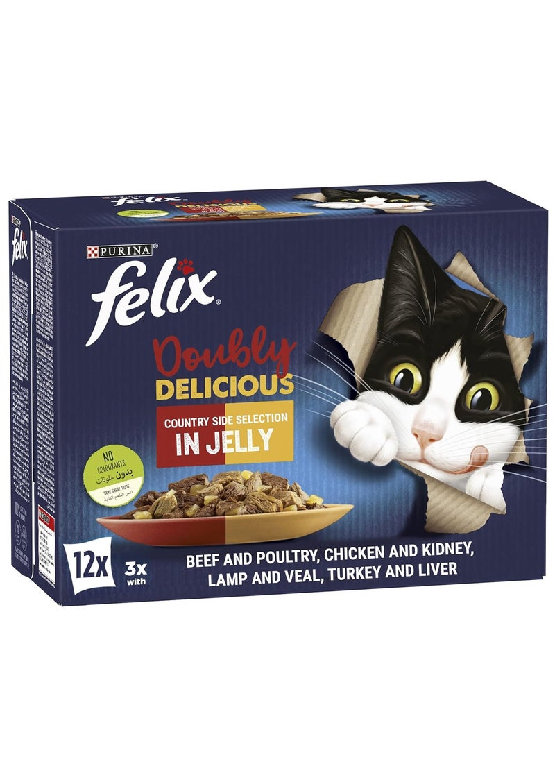 بورينا طعام قطط دوبلي ديليشس من فيليكس 12×85 جرام - Image 1