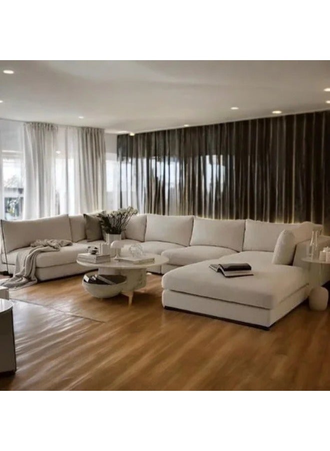 KUSTOMDECO Empress 6-Seater Fabric U Shape Sofa - Customizable Sectional Sofa for Living Room, Premium Upholstery, L-Shape Design - Image 2