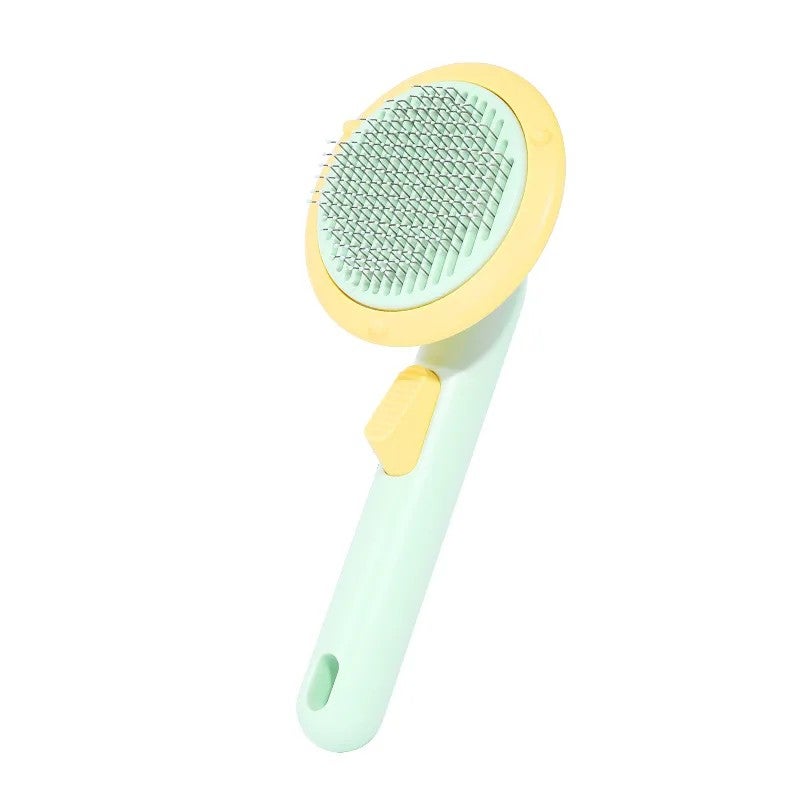 Y&D Cat & Dog Pumpkin Brush - Self Cleaning Slicker Brush for Shedding, Grooming, Massage - Cute Donut Design - Pet Hair Removal Comb for Short & Long Hair - Image 1