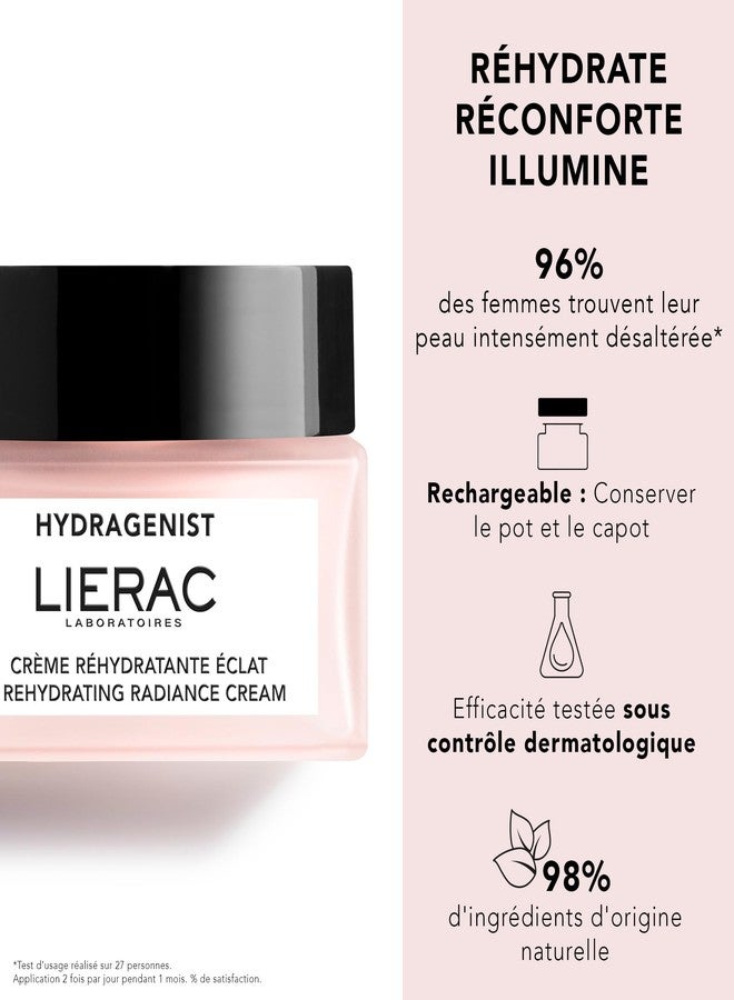 Lierac Rehydrating Radiance Face Cream - Hydrating Formula, Face Moisturizer Cream for Woman, Fine Lines, Hydrating, Smooths Skin with Hyaluronic Acid, Sensitive Skin - 50ml - Image 2