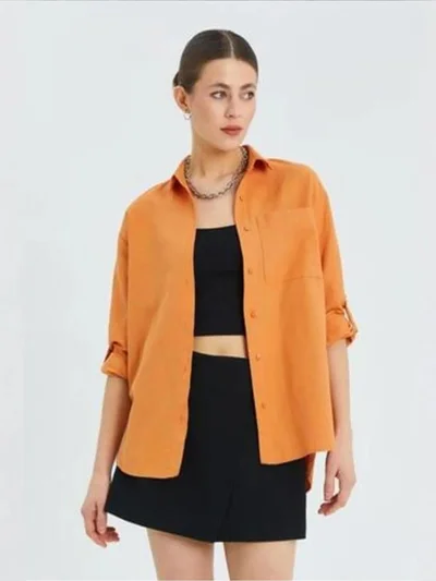 MixRay Mixray Long Sleeve Button-Up Shirt with Pocket