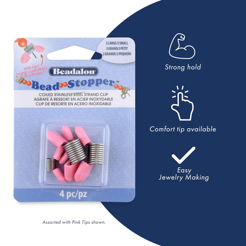 Beadalon Bead Stopper, Combo Pack, 4 Small, 4 Large, 8 pc - Image 2