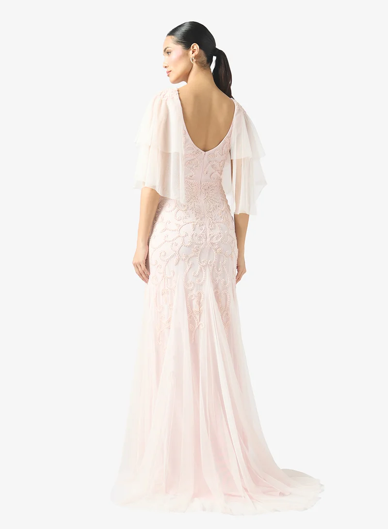 Namshi X Embellished Mermaid Cut Evening Dress