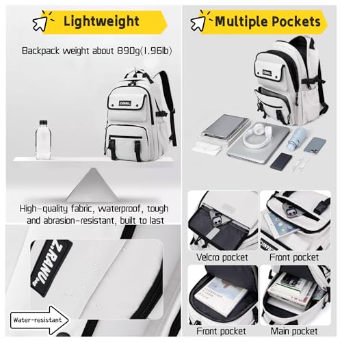 ZHANAO Solid-color Rolling Backpack for Boys Schoolbag for Middle School Students Trolley Bookbags for Elementary Boys - Image 3