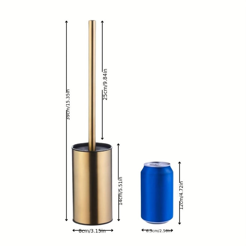 1 Pcs Gold 304 Stainless Steel Toilet Brush For Bathroom Cleaning - Image 3