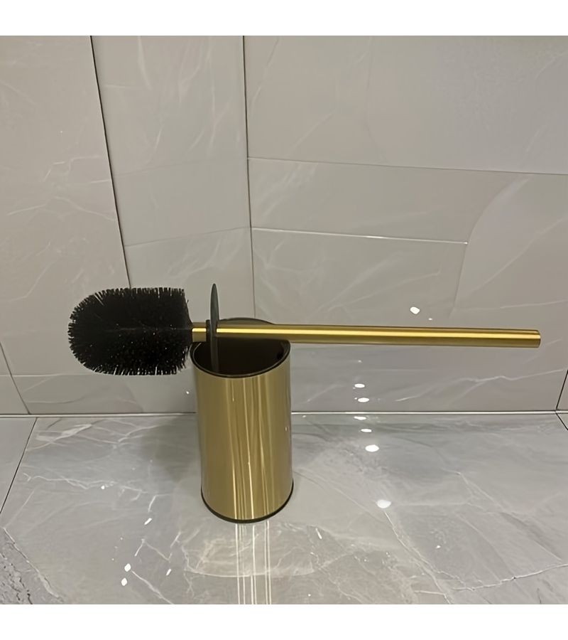 1 Pcs Gold 304 Stainless Steel Toilet Brush For Bathroom Cleaning - Image 5