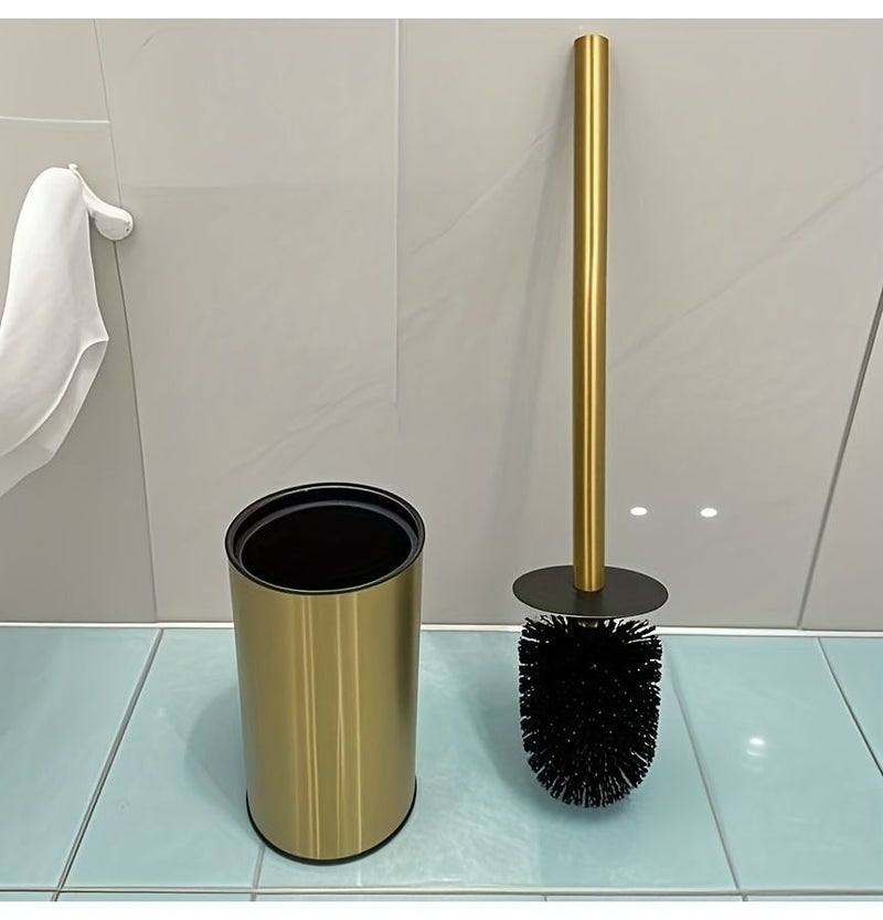 1 Pcs Gold 304 Stainless Steel Toilet Brush For Bathroom Cleaning - Image 2