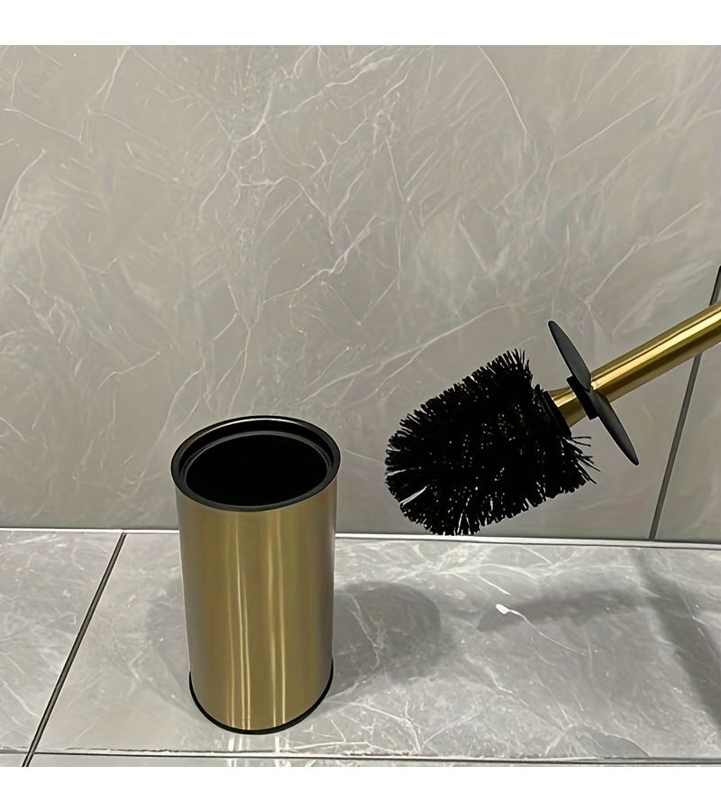 1 Pcs Gold 304 Stainless Steel Toilet Brush For Bathroom Cleaning - Image 4