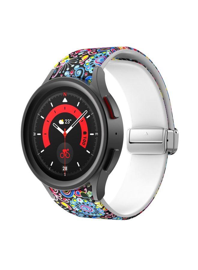 Replacement Strap For Samsung Galaxy Watch5 Magnetic Printed Silicone Watch Band Colorful Jellyfish