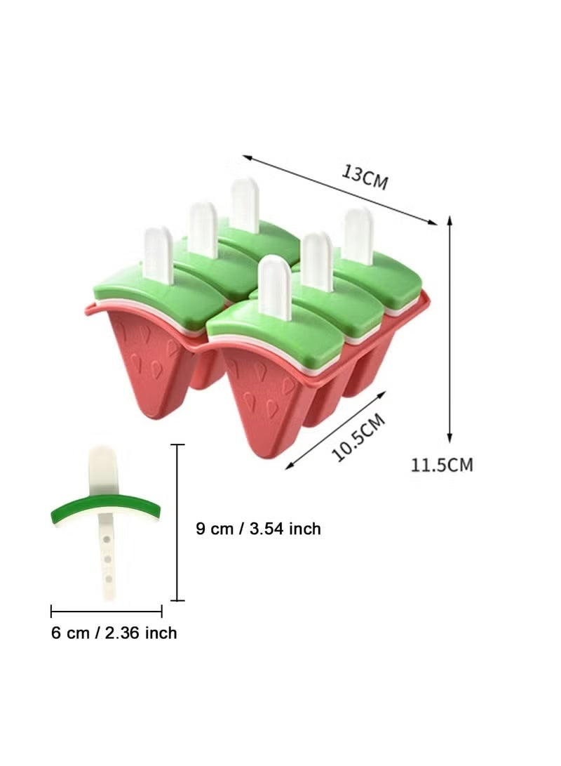 6 قطع من قوالب المصاصات المثلجة مع العصي، قوالب المصاصات الخالية من مادة BPA، قوالب الآيس كريم القابلة لإعادة الاستخدام للأطفال والرضع والكبار لصنع الفاكهة والزبادي والعصير والمصاصات المثلجة محلية الصنع - Image 2