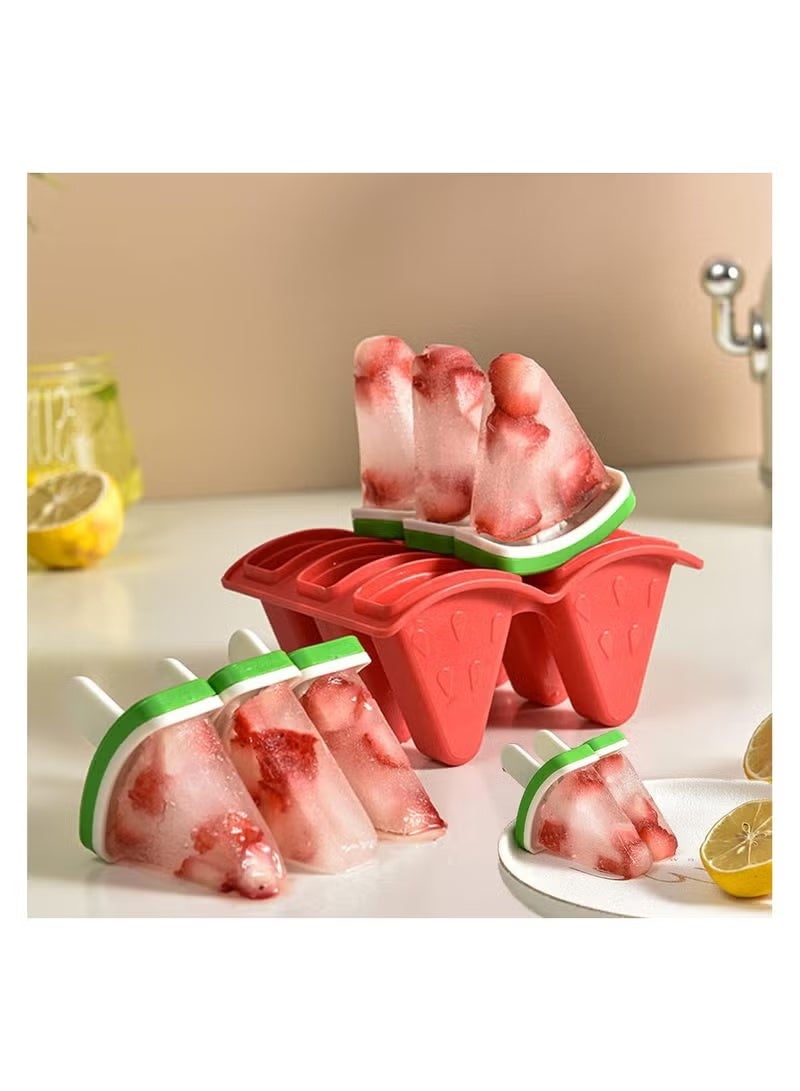 6 قطع من قوالب المصاصات المثلجة مع العصي، قوالب المصاصات الخالية من مادة BPA، قوالب الآيس كريم القابلة لإعادة الاستخدام للأطفال والرضع والكبار لصنع الفاكهة والزبادي والعصير والمصاصات المثلجة محلية الصنع - Image 4