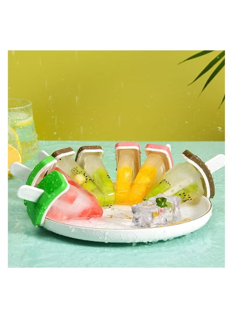 6 قطع من قوالب المصاصات المثلجة مع العصي، قوالب المصاصات الخالية من مادة BPA، قوالب الآيس كريم القابلة لإعادة الاستخدام للأطفال والرضع والكبار لصنع الفاكهة والزبادي والعصير والمصاصات المثلجة محلية الصنع - Image 3