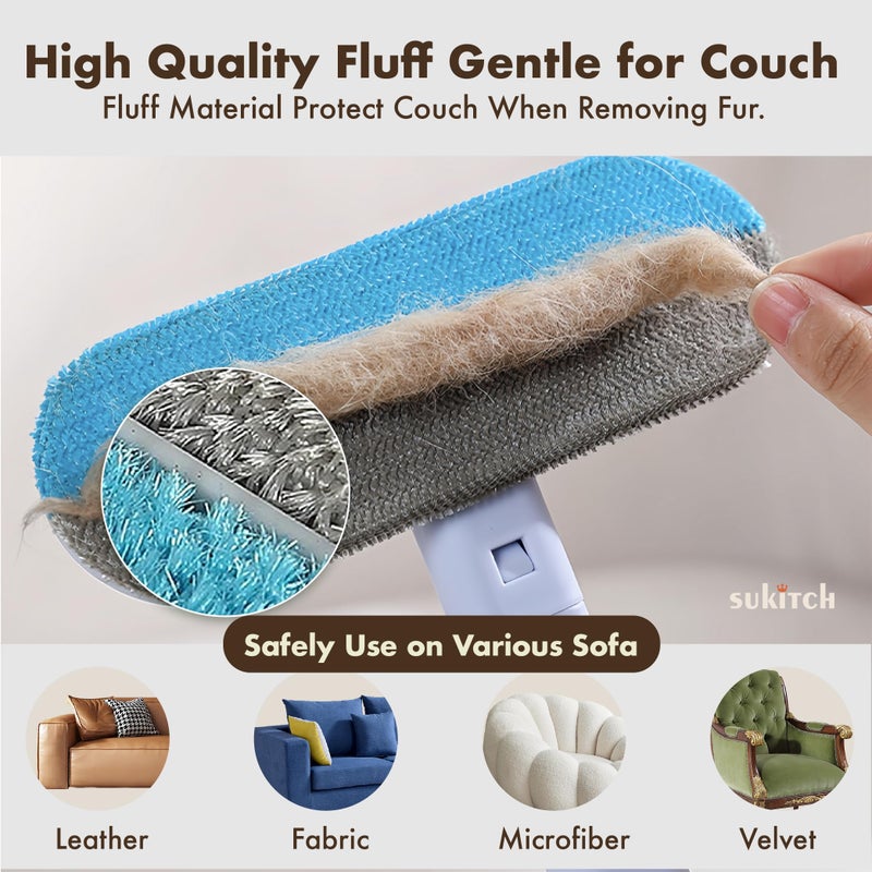 sukitch Pet Hair Remover for Couch, Grey, 17.3Inch, Durable, Reusable, Washable Lint Cleaner for Dog and Cat Hair, Gentle on Furniture, Effective on Carpets, Clothing, Bedding - Image 4