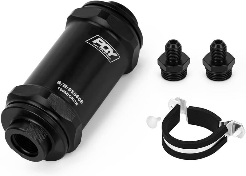 pqy فلتر وقود خطي PQYRACING AN6 / AN8 / AN10 للإيثانول E85 مع عنصر من الفولاذ المقاوم للصدأ بقطر 100 ميكرون - Image 1