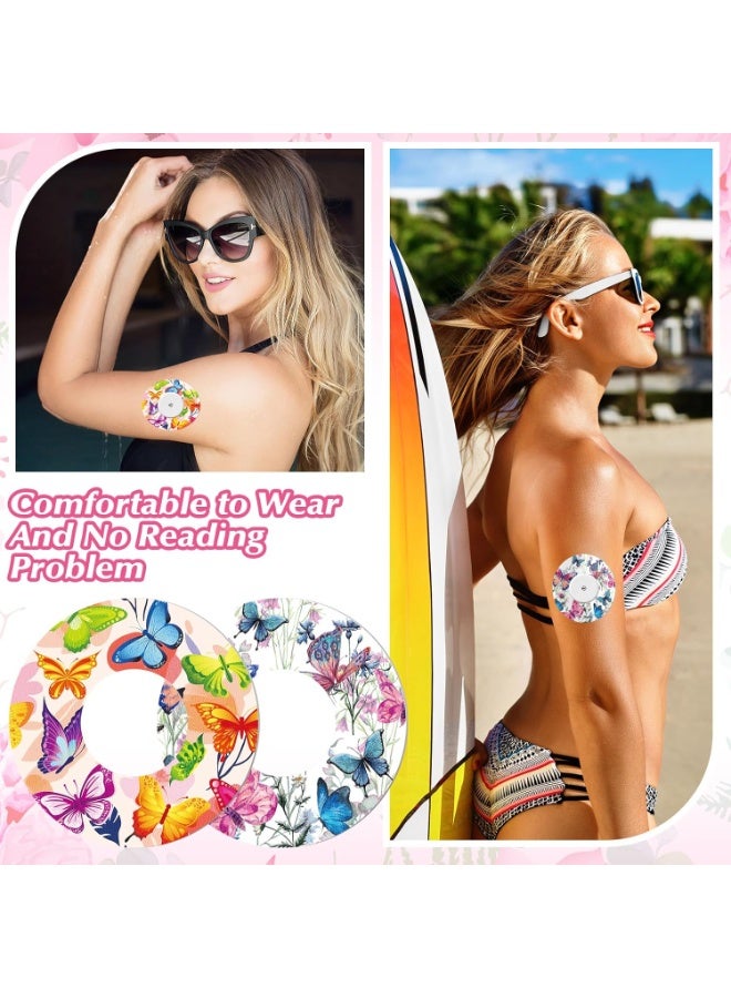 SYOSI 36 Pack Adhesive Patches for Libre 2 Sensor, Butterfly Design Waterproof & Sweatproof CGM Covers – Colored Glucose Monitor Protection with Split Backing - Image 5