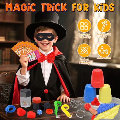Skirfy Magic KitMagician Costume for Pretend Play Magic Tricks for Kids Age 68 Magic Set for Beginners Boys Girls Birthday Gift 6 7 8 9 10 11 12 - Image 5