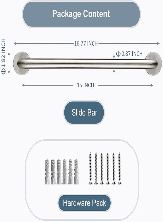 ALTON ALD960, Stainless Steel, 15-INCH Grab Bar for Bathroom handrailing and Safety Handle for Elderly, Matte - Image 2