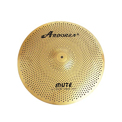 Arborea Low Volume Cymbal Pack 5 Piece Set 14"Hihats,16"Crash,18"Crash,20"Ride Quiet Cymbal Plus Bag Golden Mute Drum Practice Cymbal - Image 5