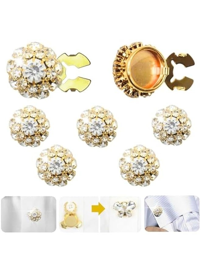 Rhinestone on Covers, on Covers for Women Blouses, Detachable Shirt on Clips ons Jewelry, Crystal Fancy ons for Clothing Decorative ons for Crafting, DIY (12PCS) E  - Image 1