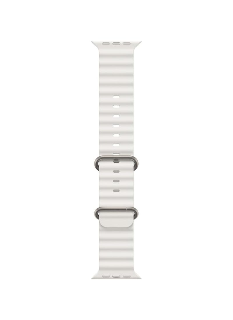 Generic Adjustable Silicone Sport Loop Strap for Watch Series Ultra 8 7 6 5 4 3 2 1 SE, Adjustable Sport Loop Strap Compatible with Apple Watch Band 49mm 45mm 44mm 42mm(white)  - Image 2