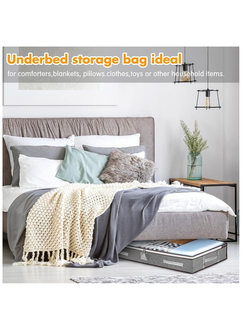 4 عبوات من أكياس تخزين تحت السرير مع أغطية من wsryx، صناديق تخزين كبيرة قابلة للطي تحت السرير مع سحابات، حاوية تنظيم لحاف الملابس مع... - Image 5