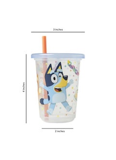 the FIRST years The First Years Bluey Take & Toss Toddler Straw Cups - Spill Proof Toddler Sippy Cups with Snap On Lids and Straws - Bluey Gifts and Bluey Party Supplies - 10 Oz - 10 Count  - Image 4