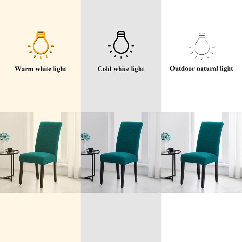 Joccun Chair Covers For Dining Room Set Of 4 Dining Chair Slipcovers Stretch Dining Room Chair Covers Seat Protector Washable Parsons Chair Cover For Home Banquet(Peacock Blue 4 Pack) - Image 4