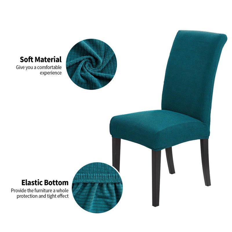 Joccun Chair Covers For Dining Room Set Of 4 Dining Chair Slipcovers Stretch Dining Room Chair Covers Seat Protector Washable Parsons Chair Cover For Home Banquet(Peacock Blue 4 Pack) - Image 3