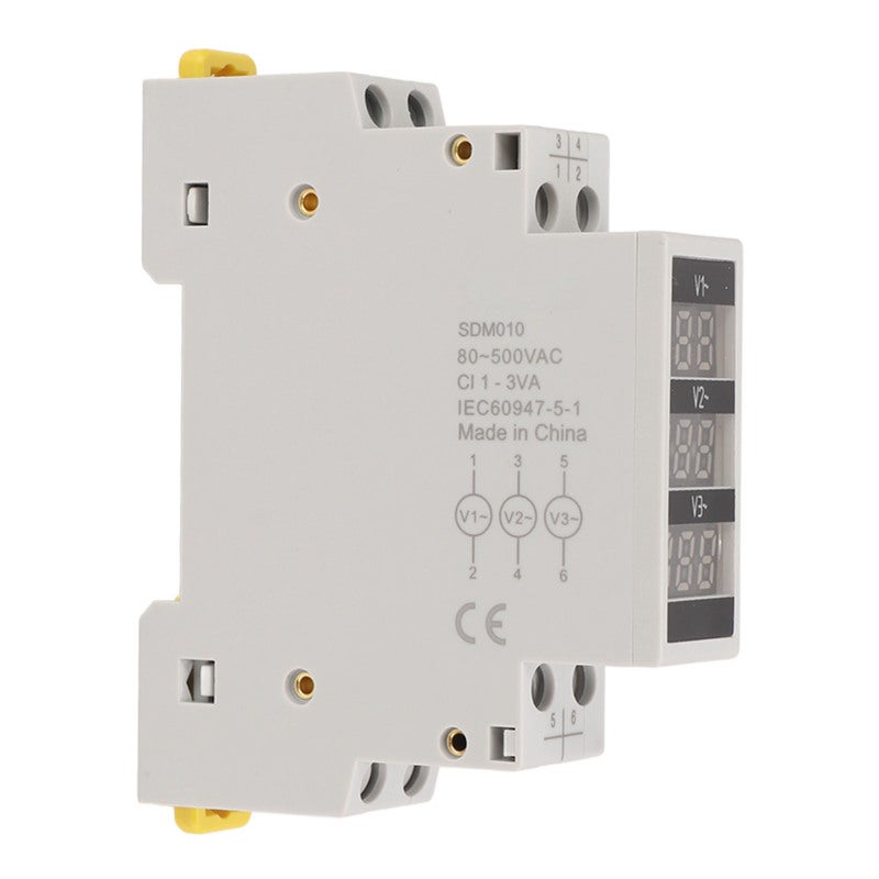 AC Voltage Meter 80-500V 1% High Accuracy Digital Voltmeter - ABS Material DIN Rail Mount for Machine Automation Equipment Control - Image 2