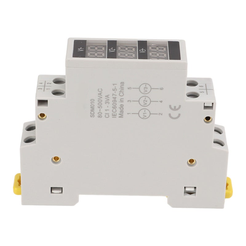 AC Voltage Meter 80-500V 1% High Accuracy Digital Voltmeter - ABS Material DIN Rail Mount for Machine Automation Equipment Control - Image 3