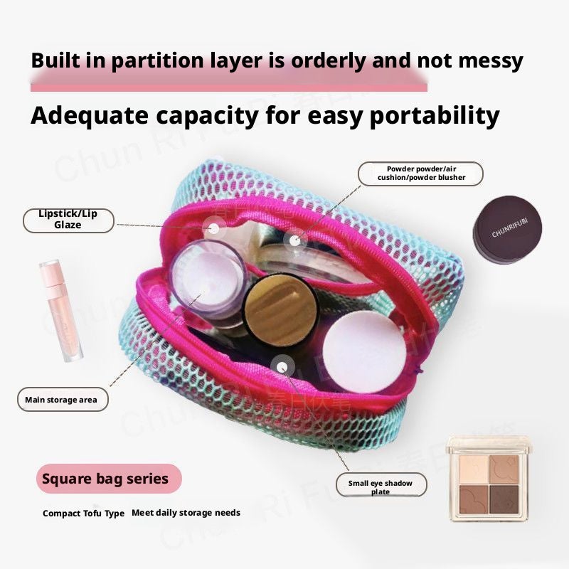 Breathable Mesh Cosmetic Bag, Portable Makeup Organizer Pouch - Image 4