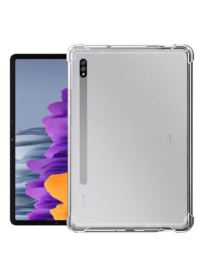 جراب متوافق مع جهاز Samsung Galaxy Tab Tab S8 2022/Samsung Galaxy Tab S7 2020 اللوحي مقاس 11 بوصة، جراب شفاف ناعم من مادة TPU مقاوم للصدمات وخفيف الوزن ومضاد للخدش  - Image 3