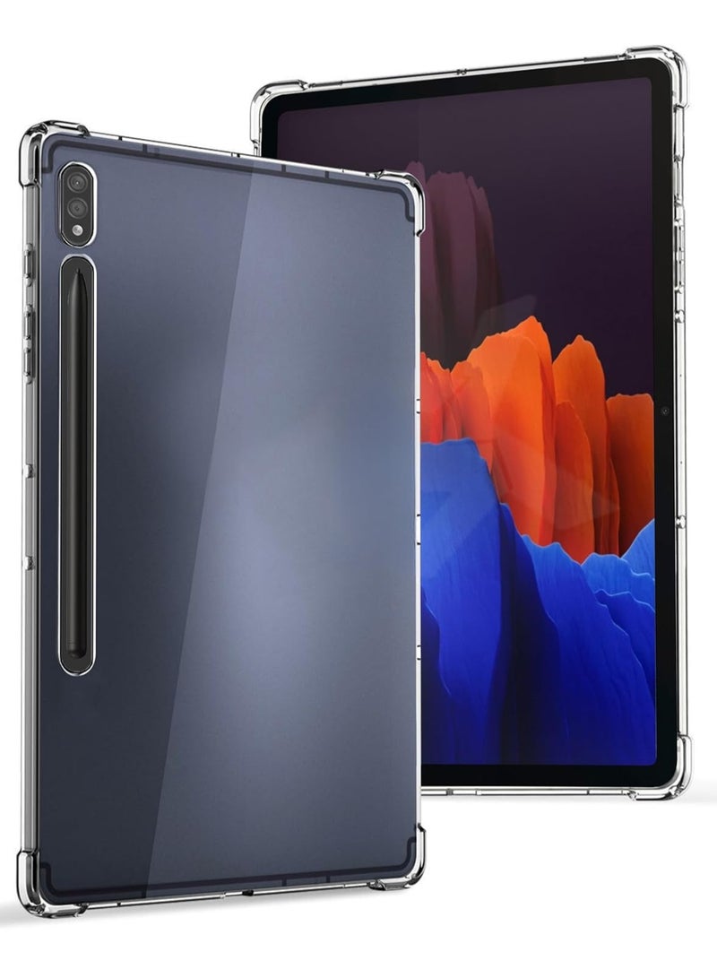 جراب متوافق مع جهاز Samsung Galaxy Tab Tab S8 2022/Samsung Galaxy Tab S7 2020 اللوحي مقاس 11 بوصة، جراب شفاف ناعم من مادة TPU مقاوم للصدمات وخفيف الوزن ومضاد للخدش  - Image 5