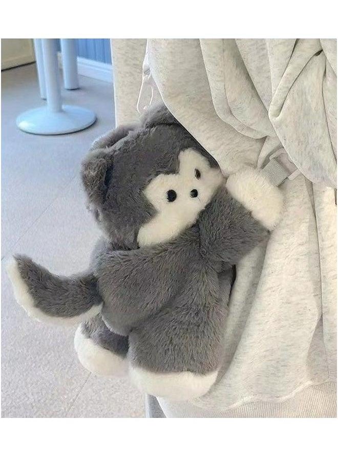 PawPaw Husky Puppy Cute Plush Crossbody Bag Doll Cartoon Backpack Gift for Kids, Friends, or Girlfriend  - Image 4