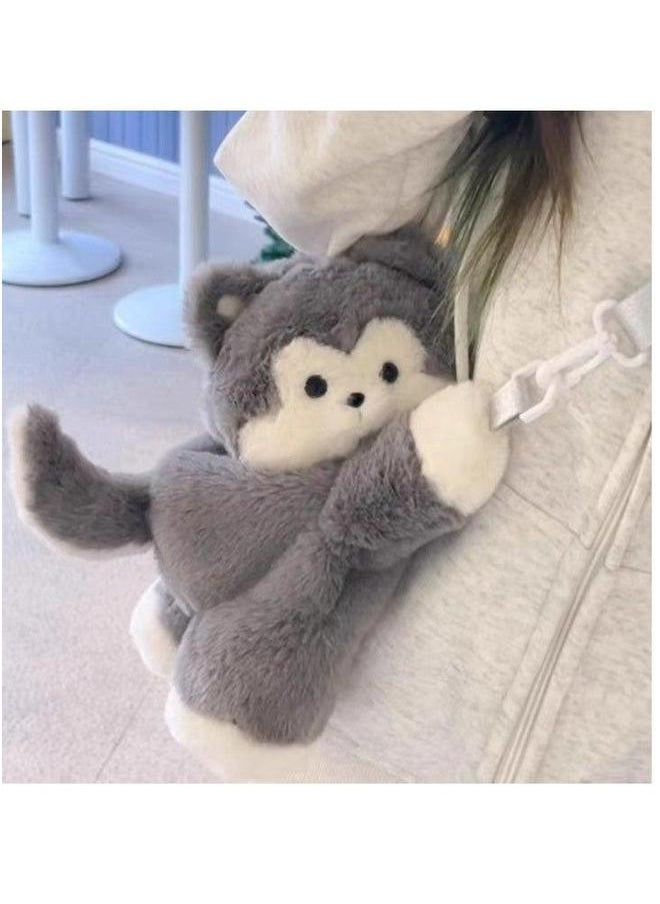 PawPaw Husky Puppy Cute Plush Crossbody Bag Doll Cartoon Backpack Gift for Kids, Friends, or Girlfriend  - Image 1