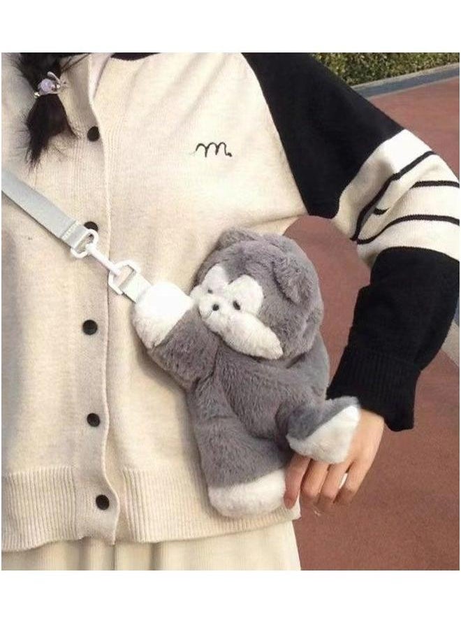 PawPaw Husky Puppy Cute Plush Crossbody Bag Doll Cartoon Backpack Gift for Kids, Friends, or Girlfriend  - Image 3
