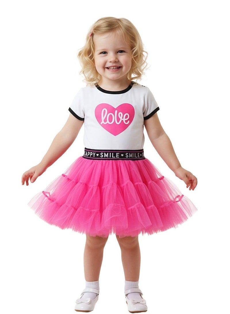 Summer baby girl dress Cotton clothes 3- 24 Months Tutu Dress Baby girl tulle short sleeve dress - Image 1