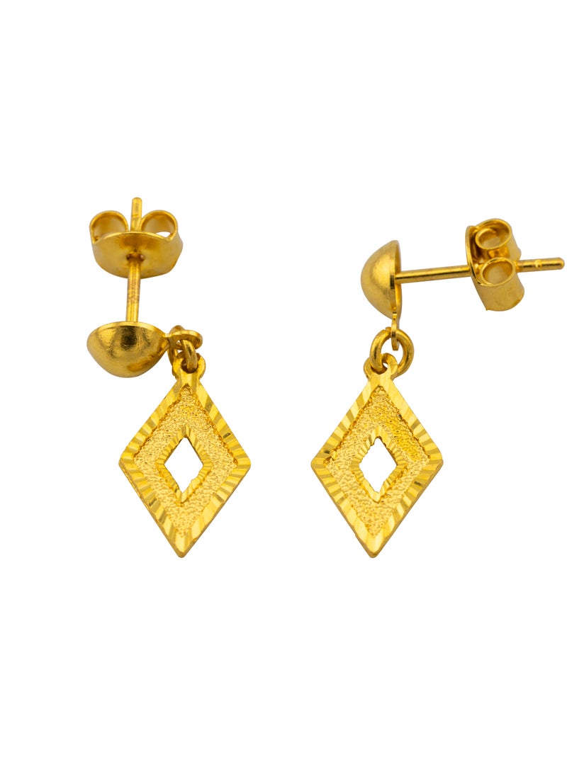 AAZ Jewellery L.L.C - Open Square 22K Gold Earrings - Image 1