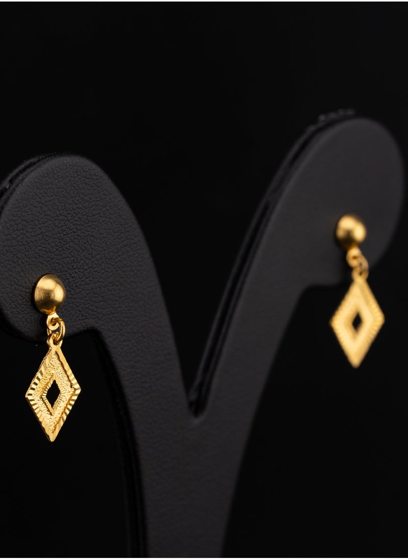 AAZ Jewellery L.L.C - Open Square 22K Gold Earrings - Image 1